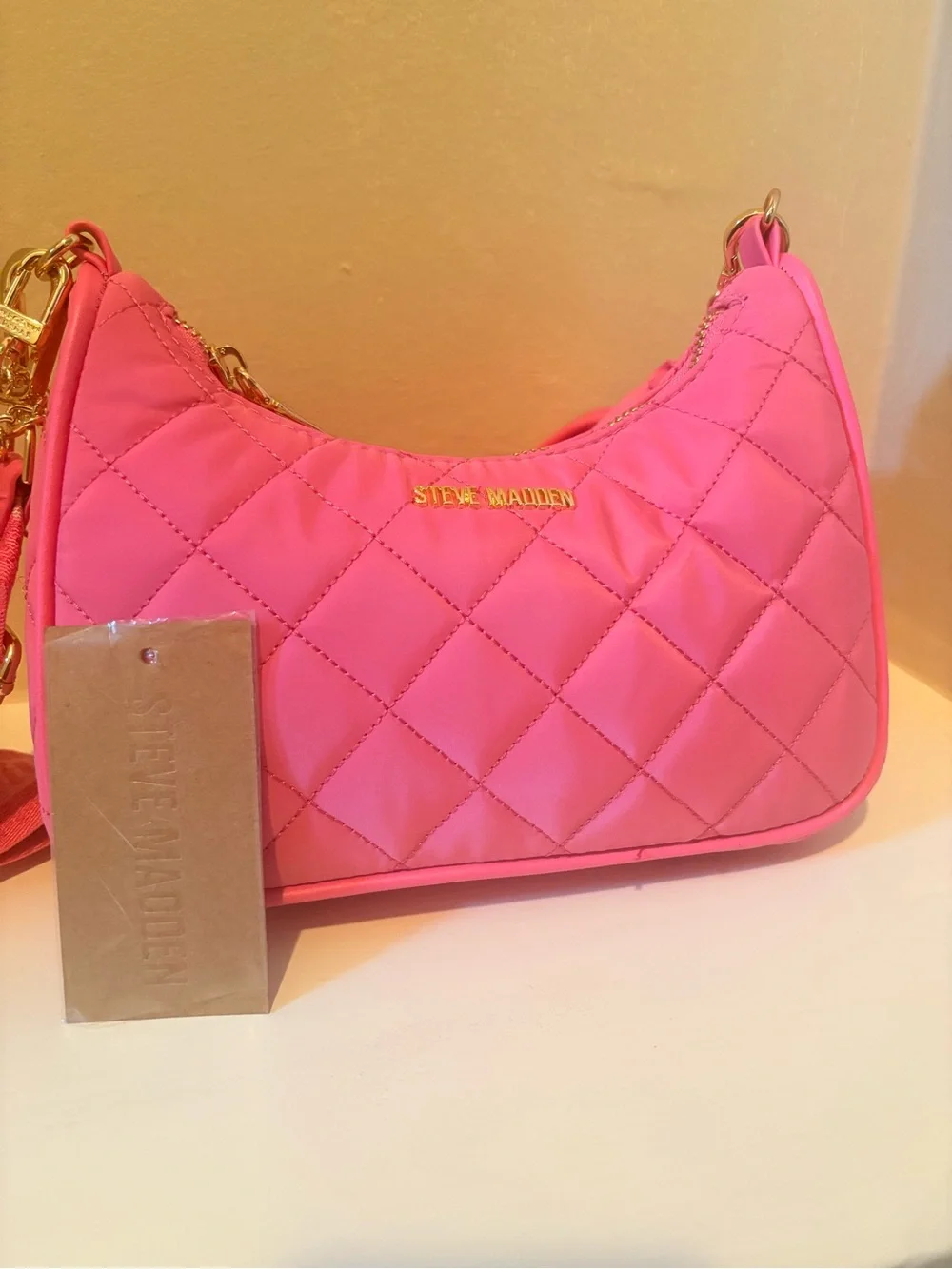 Steve Madden BTamela Quilted Nylon Shoulder Crossbody Bag